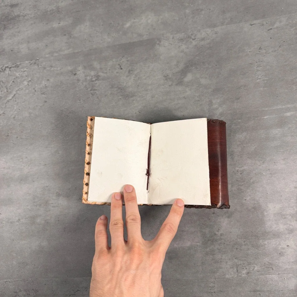 Handmade Leather Journal Brown Rustic Brass Clasp Vintage Pocket‎ Notebook